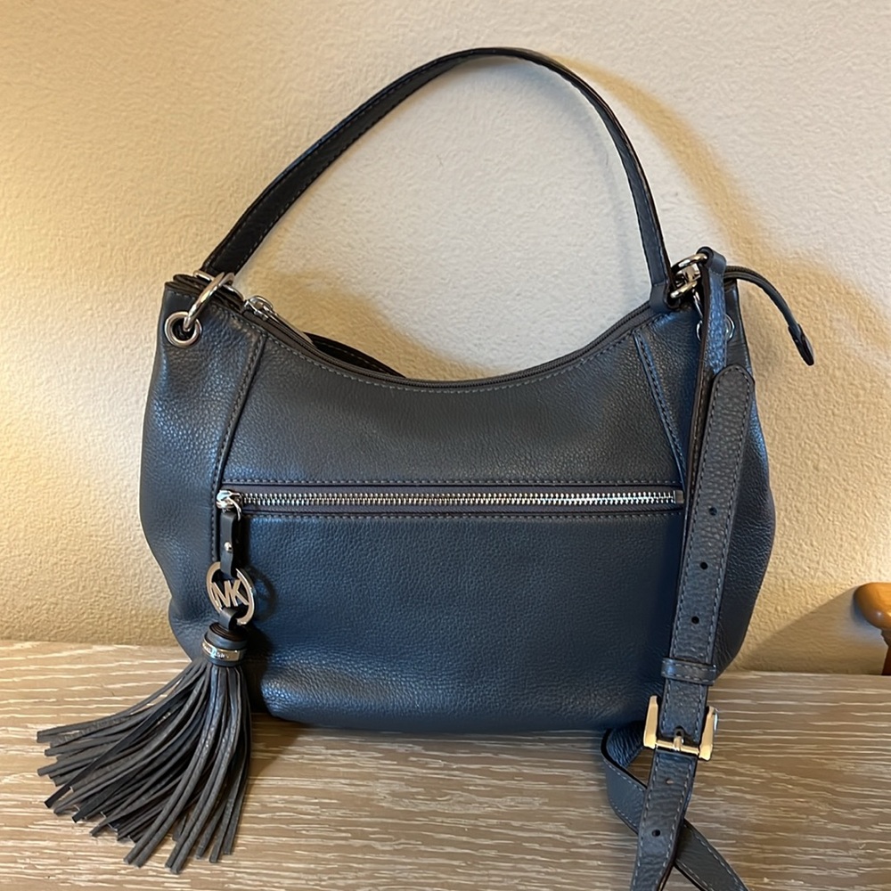 Michael Kors, Charm Tassel Hobo Shoulder Bag with Optional Crossbody Strap.
